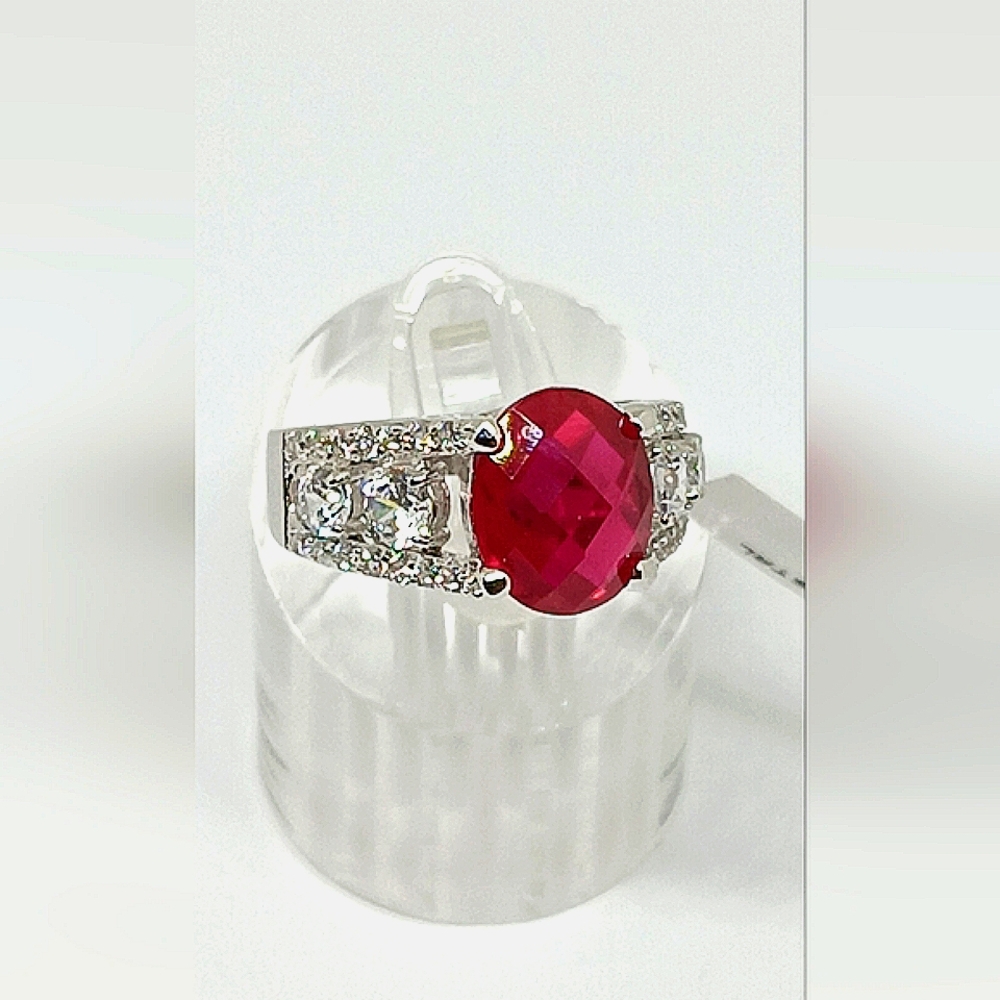 Crystal Ruby Sterling Silver Ring   [NWTs $131.99] For Animal Rescues - Picture 6 of 8